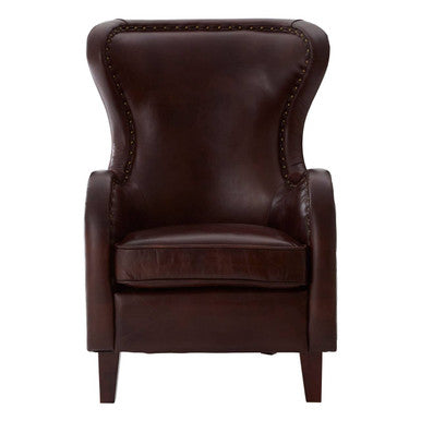 Orsina Victor Brown Leather Lounge Chair | Modern Contemporary Accent Chair