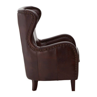 Orsina Victor Brown Leather Lounge Chair | Modern Contemporary Accent Chair
