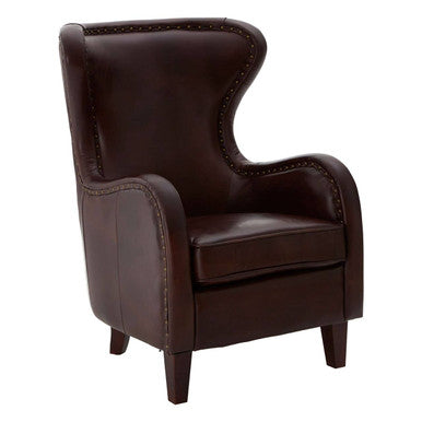 Orsina Victor Brown Leather Lounge Chair | Modern Contemporary Accent Chair