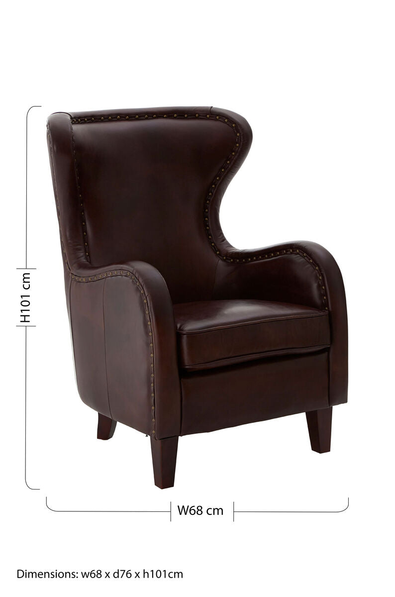 Orsina Victor Brown Leather Lounge Chair | Modern Contemporary Accent Chair