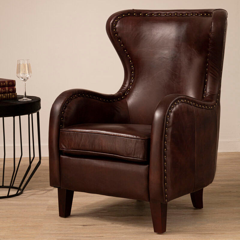 Orsina Victor Brown Leather Lounge Chair | Modern Contemporary Accent Chair