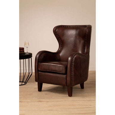 Orsina Victor Brown Leather Lounge Chair | Modern Contemporary Accent Chair