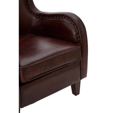Orsina Victor Brown Leather Lounge Chair | Modern Contemporary Accent Chair