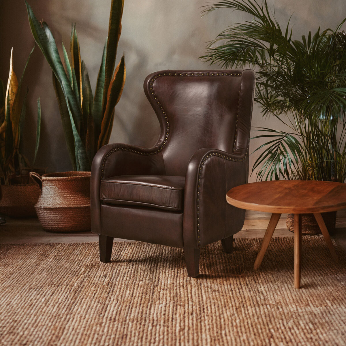 Orsina Victor Brown Leather Lounge Chair | Modern Contemporary Accent Chair