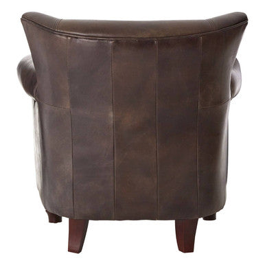 Orsina Victor Leather Armchair – Modern Dark Grey Brown Lounge Chair