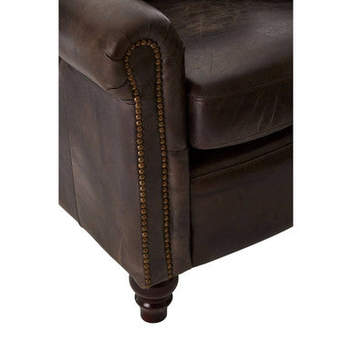 Orsina Victor Leather Armchair – Modern Dark Grey Brown Lounge Chair