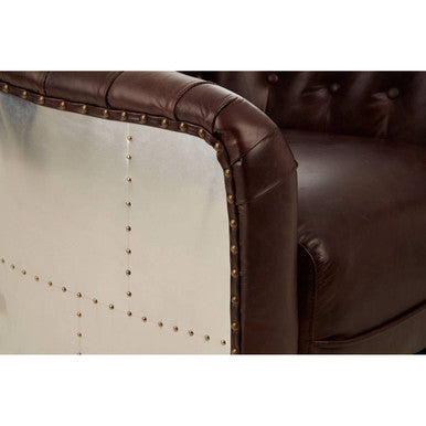 Orsina Victor Brown Leather Tub Chair – Modern Compact Accent Seating
