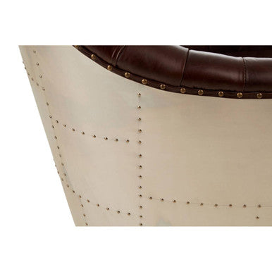 Orsina Victor Brown Leather Tub Chair – Modern Compact Accent Seating