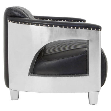 Orsina Victor 2 Seater Black Leather Sofa – Modern Compact Couch