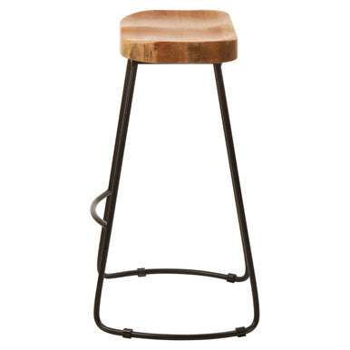 Orsina Lyon Oak Wood Bar Stool – Modern Kitchen Seating with Metal Legs
