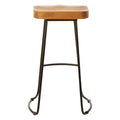 Orsina Lyon Oak Wood Bar Stool – Modern Kitchen Seating with Metal Legs