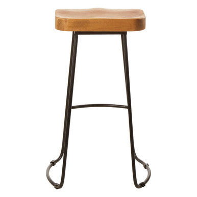 Orsina Lyon Oak Wood Bar Stool – Modern Kitchen Seating with Metal Legs
