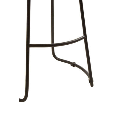 Orsina Lyon Bar Stool – Grey Oak Wood Seat and Black Metal Legs