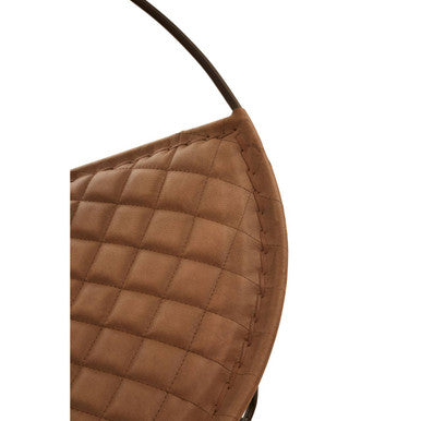 Orsina Buffalo Brown Leather Modern Sling Chair | Black Iron Frame