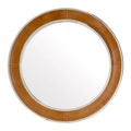 Orsina Churchill Tan Genuine Leather Wall Mirror with Nickel Rims