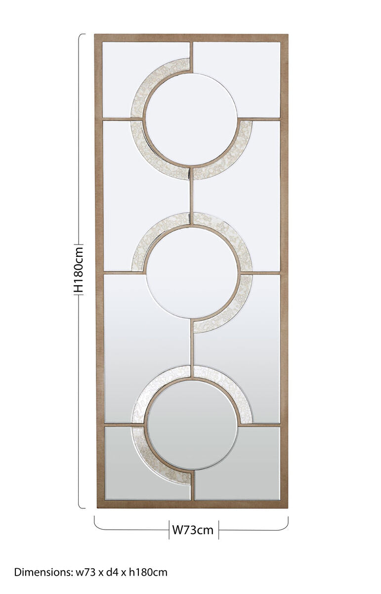 Orsina Kensington Townhouse Wall Mirror – Antique Silver Mosaic Design