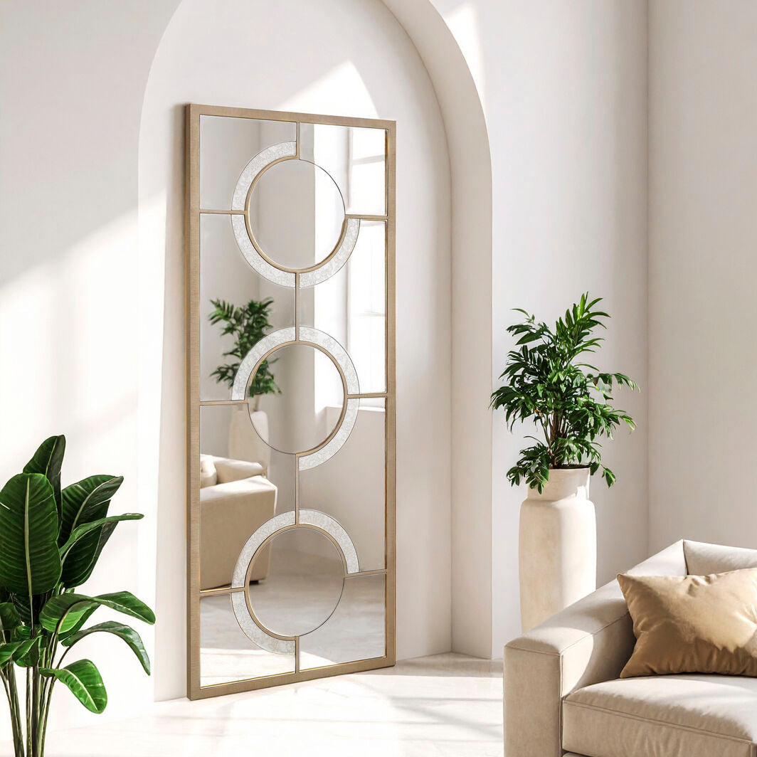 Orsina Kensington Townhouse Wall Mirror – Antique Silver Mosaic Design