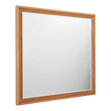 Orsina Kensington Townhouse Square Wall Mirror – Natural Wood Frame