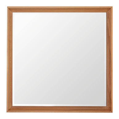 Orsina Kensington Townhouse Square Wall Mirror – Natural Wood Frame