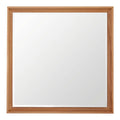 Orsina Kensington Townhouse Square Wall Mirror – Natural Wood Frame