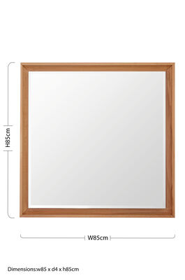 Orsina Kensington Townhouse Square Wall Mirror – Natural Wood Frame