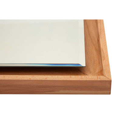 Orsina Kensington Townhouse Square Wall Mirror – Natural Wood Frame