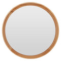 Orsina Kensington Townhouse Round Wall Mirror – Natural Wood Frame