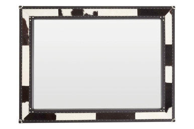 Orsina Kensington Townhouse Black and White Cowhide Wall Mirror