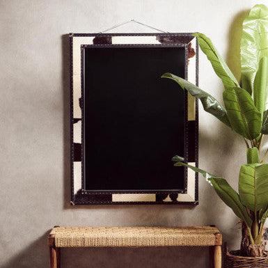 Orsina Kensington Townhouse Black and White Cowhide Wall Mirror