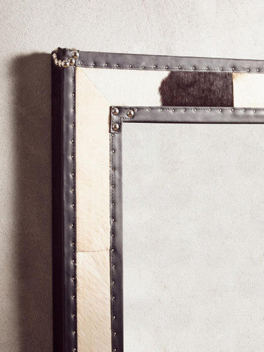 Orsina Kensington Townhouse Black and White Cowhide Wall Mirror