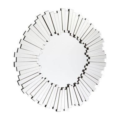 Orsina Puzzle Flared Wall Mirror – Silver Sunburst Decorative Mirror