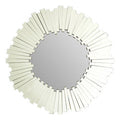 Orsina Puzzle Flared Wall Mirror – Silver Sunburst Decorative Mirror