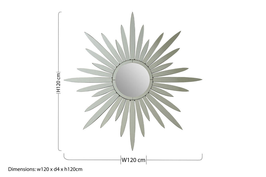 Orsina Starburst Wall Mirror – Silver Tapered Shard Decorative Mirror