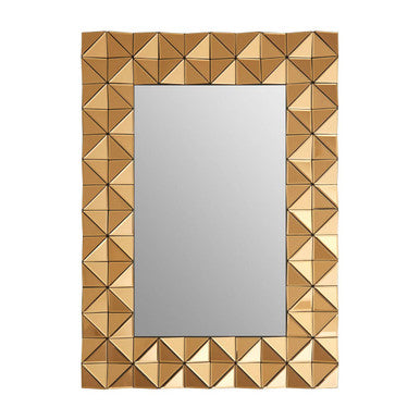 Orsina Soho Geometric Wall Mirror – Black and Gold Copper Finish