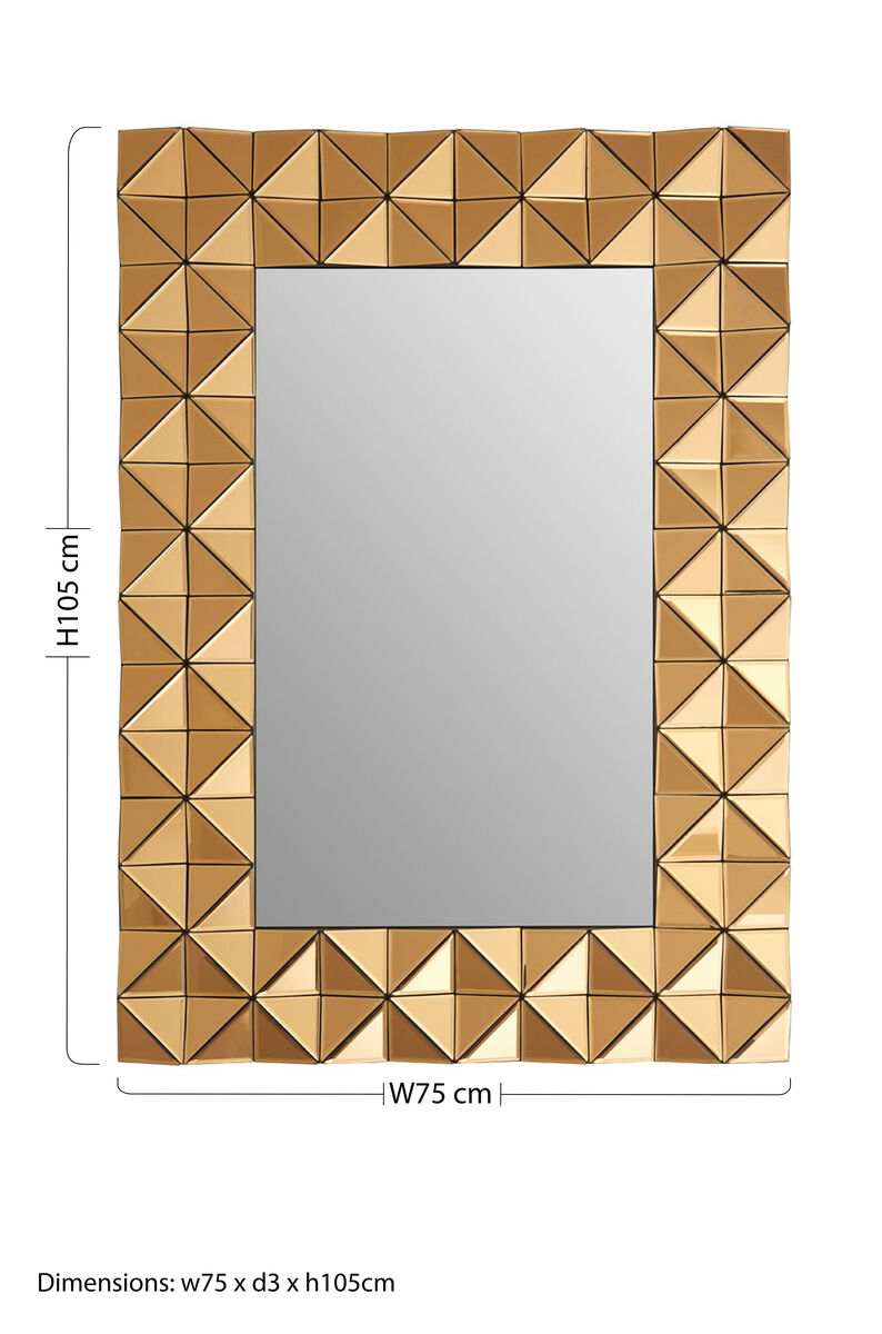 Orsina Soho Geometric Wall Mirror – Black and Gold Copper Finish