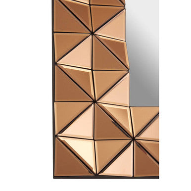 Orsina Soho Geometric Wall Mirror – Black and Gold Copper Finish