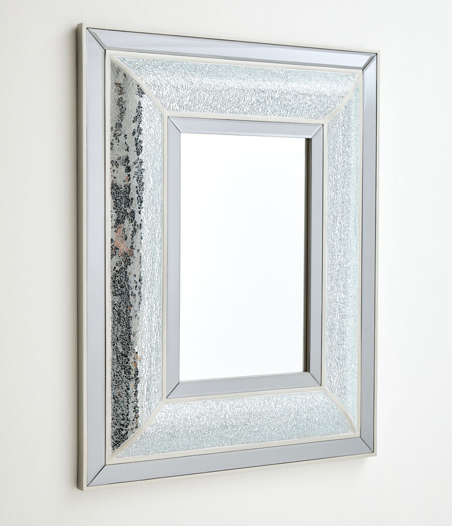 Orsina Pasadena Wallis Wall Mirror – Silver Bevelled Mosaic Design