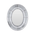 Orsina Pasadena Wren Oval Wall Mirror – Silver Mosaic Sculpted Frame