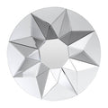 Orsina Wanda 3D Round Wall Mirror – Silver Geometric Mirrored Facets