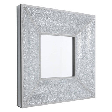 Orsina Pasadena Silver Mosaic Wall Mirror – Bevelled Glass Decor