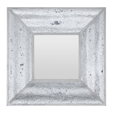 Orsina Pasadena Silver Mosaic Wall Mirror – Bevelled Glass Decor