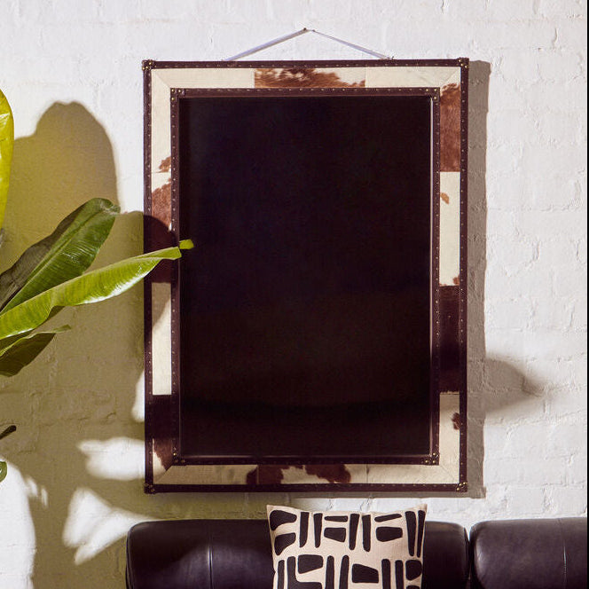 Orsina Kensington Townhouse Brown & White Cowhide Wall Mirror