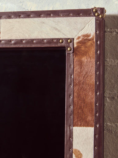 Orsina Kensington Townhouse Brown & White Cowhide Wall Mirror