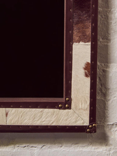 Orsina Kensington Townhouse Brown & White Cowhide Wall Mirror