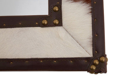 Orsina Kensington Townhouse Brown & White Cowhide Wall Mirror