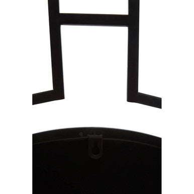 Orsina Jalal Round Wall Mirror – Black Metal Frame Contemporary Decor