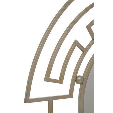 Orsina Jalal Round Wall Mirror – Silver Metal Frame Decorative Mirror
