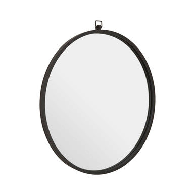 Orsina Jacen Round Wall Mirror – Minimalist Black Metal Frame Design