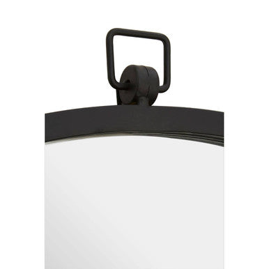 Orsina Jacen Round Wall Mirror – Minimalist Black Metal Frame Design