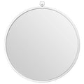 Orsina Jacen Round Wall Mirror – Silver Metal Frame Contemporary Decor